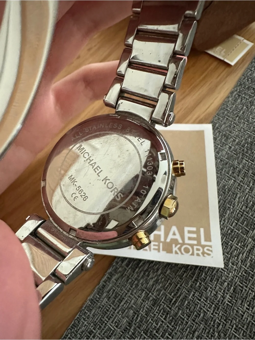 Michael Kors Gold and Silver Crystal-Accent Chronograph Watch
